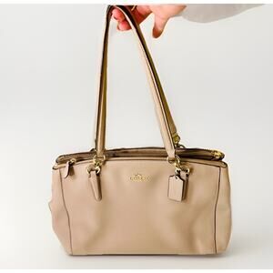 Coach Crossgrain Leather Mini Christie Carryall Beechwood Tan
